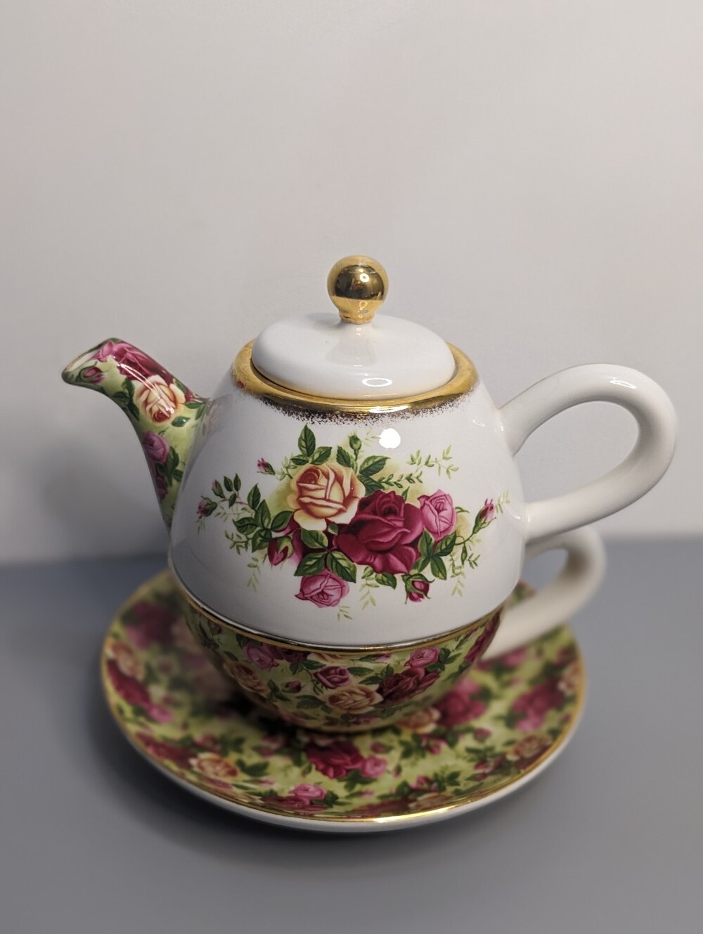 Vintage Royal Albert Old Country Roses Tea For One 3 Piece Set